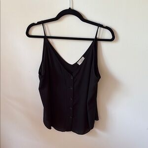 LOFT Elegant Black Button-Front Camisole